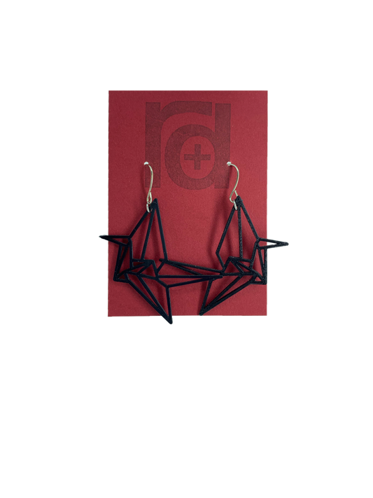 Paper Cranes 3D Printed Earrings