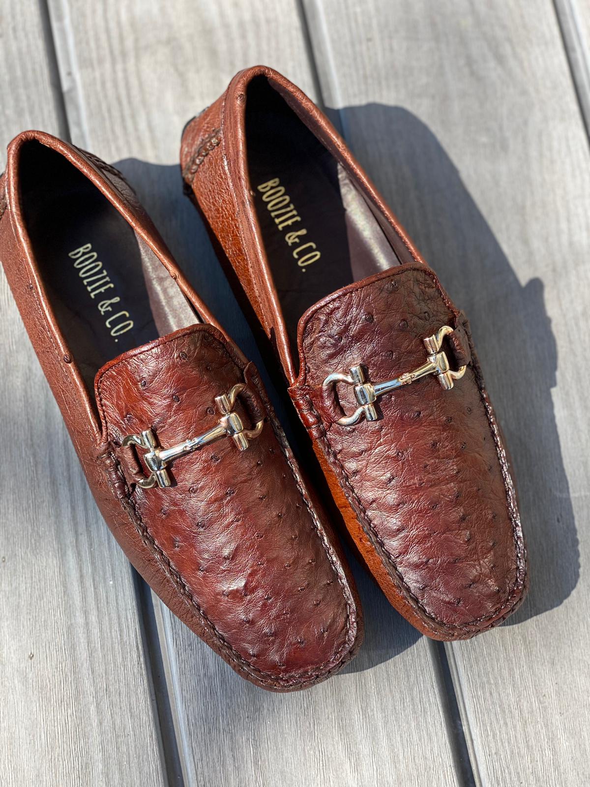 The Road Runner Ostrich Driving Shoes