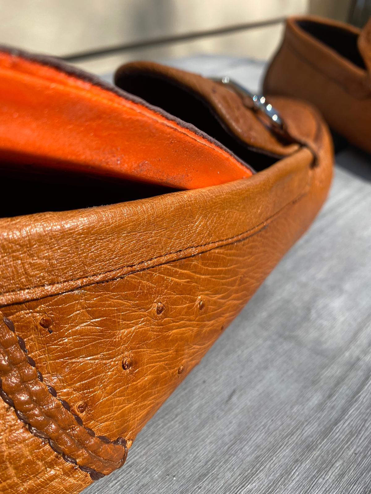 The Road Runner Ostrich Driving Shoes