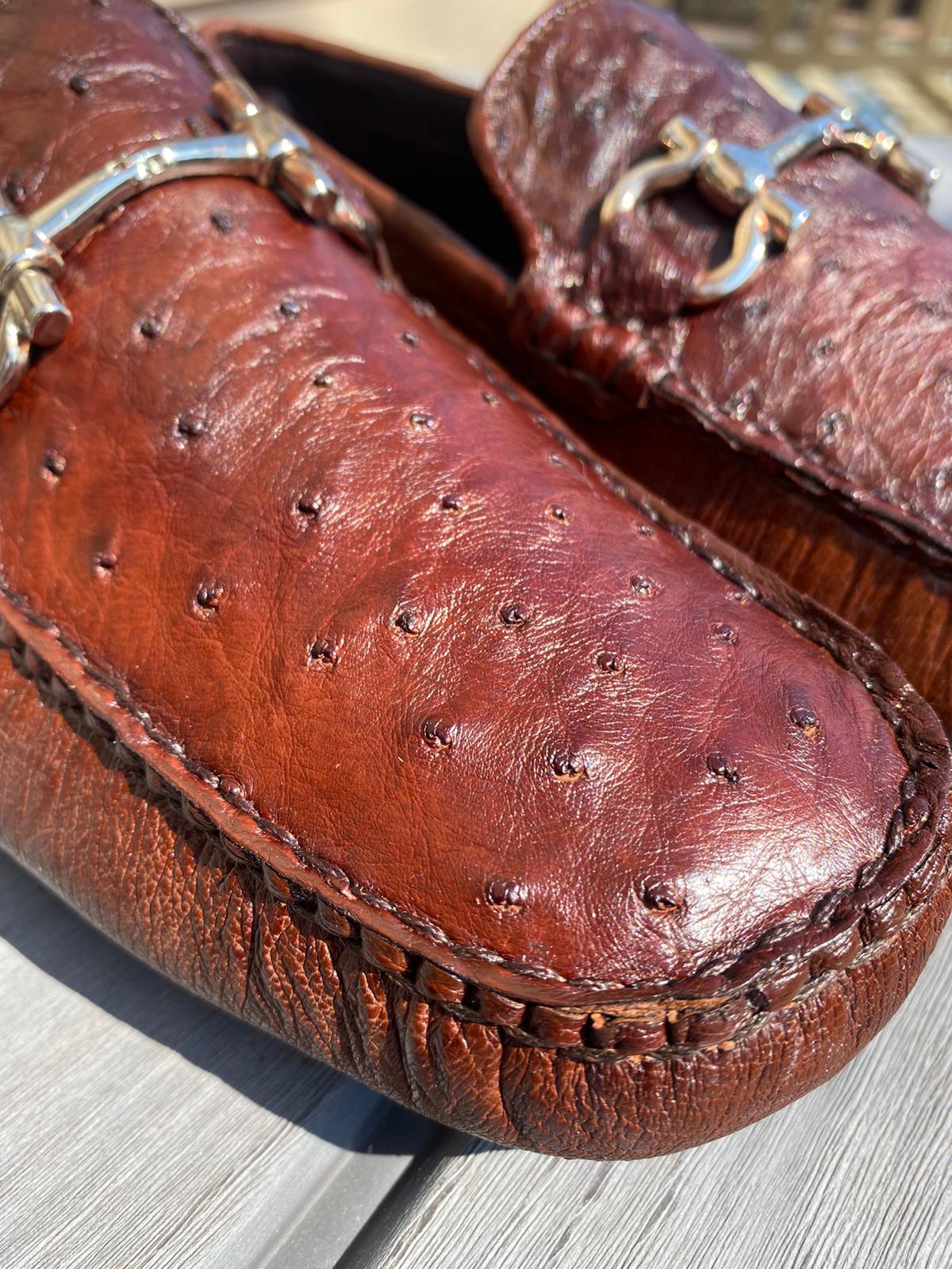 The Road Runner Ostrich Driving Shoes