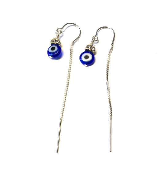 Evil Eye threader earrings
