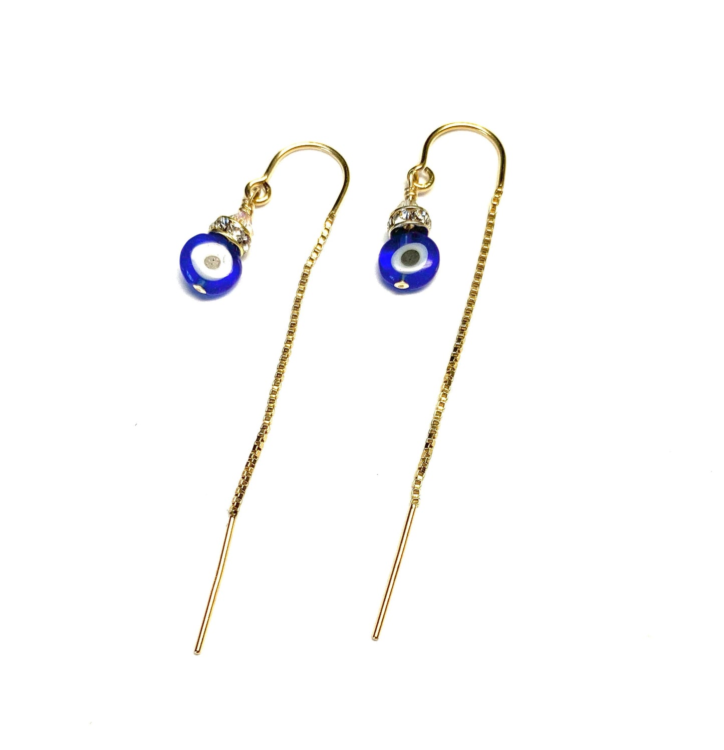 Evil Eye threader earrings