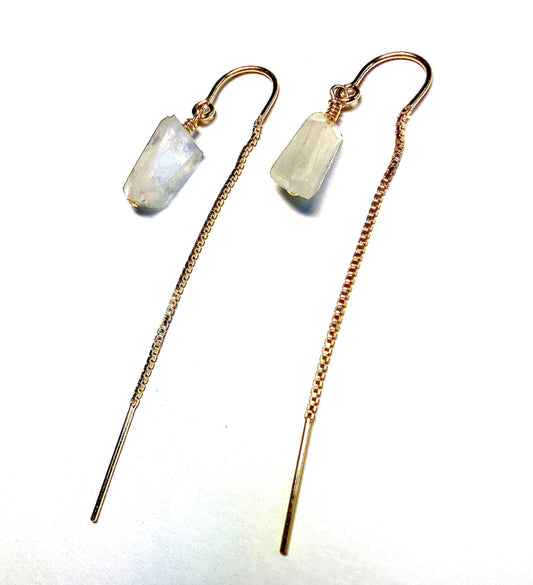 Moonstone thread earrings
