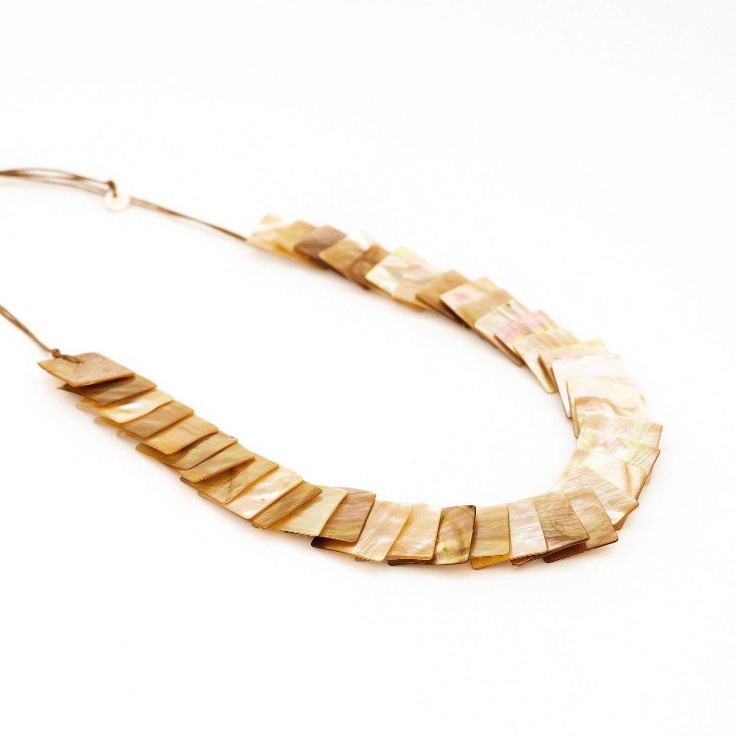 Mother of Pearl Long Necklace - Playa Nude Brown | LIKHÂ