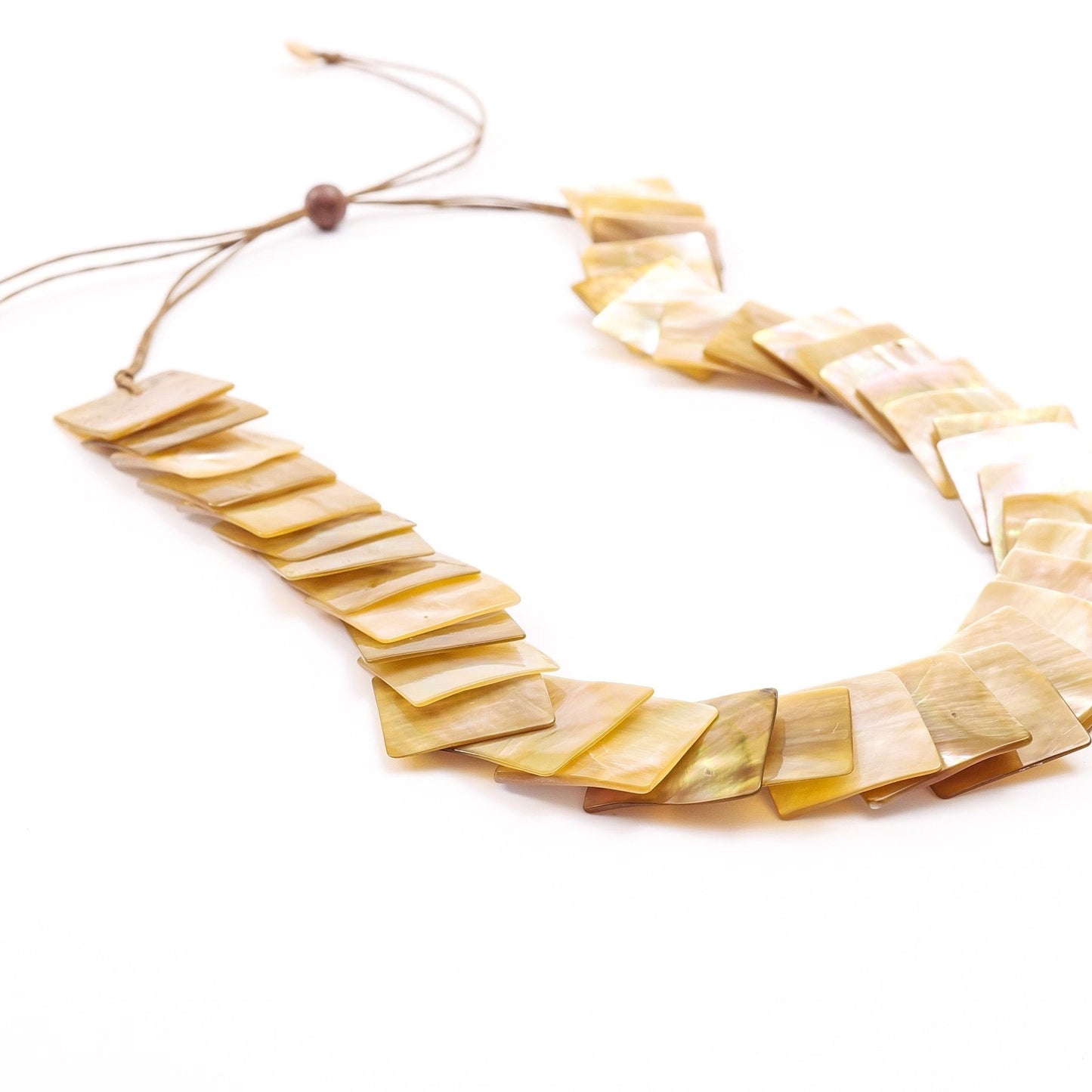 Mother of Pearl Long Necklace - Playa Nude Brown | LIKHÂ