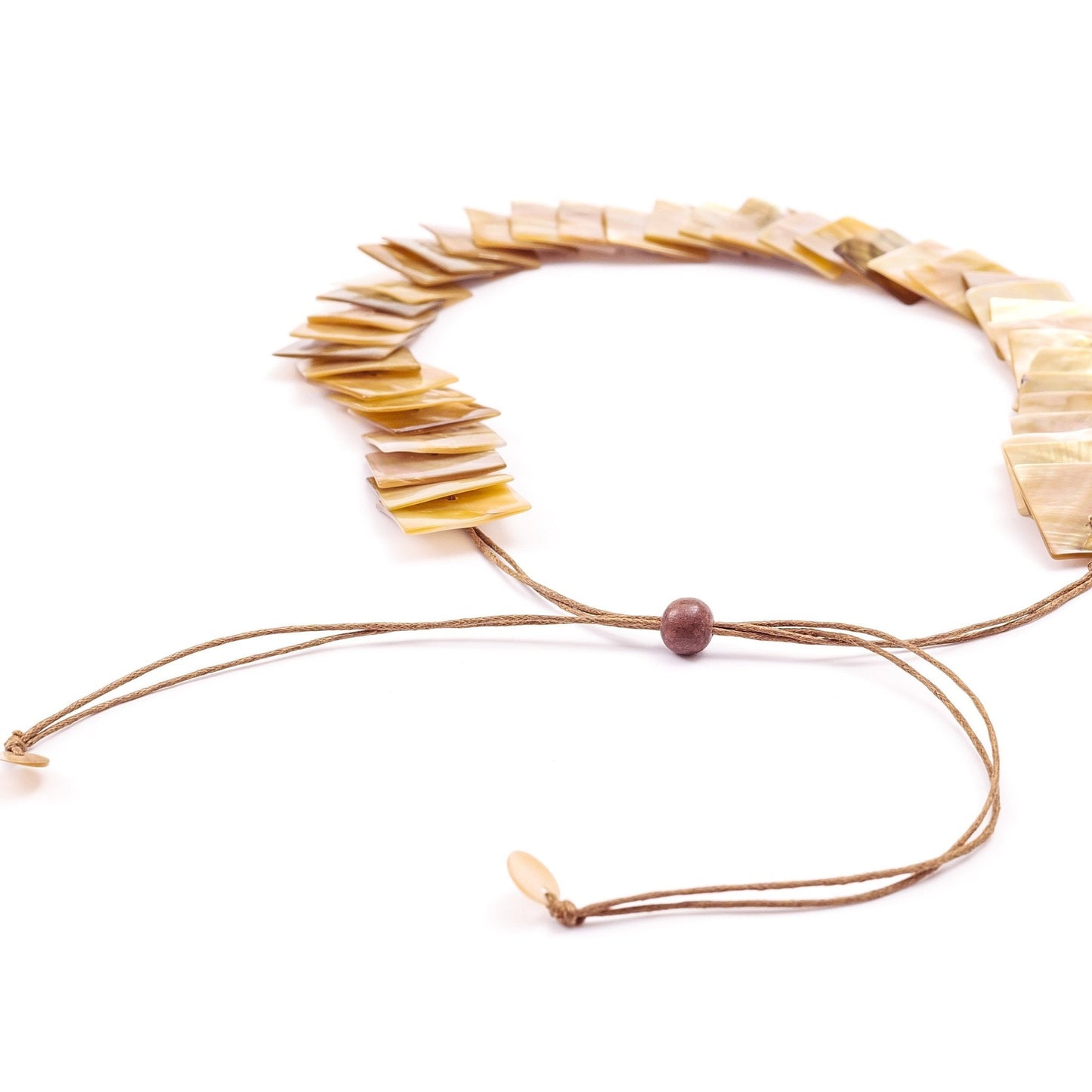 Mother of Pearl Long Necklace - Playa Nude Brown | LIKHÂ