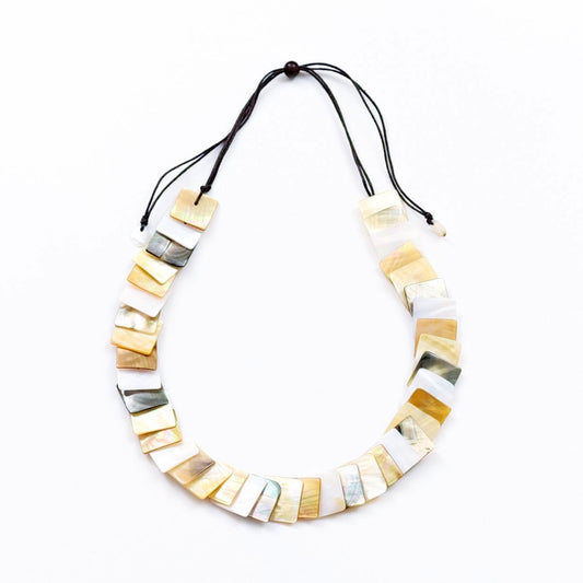 Mother of Pearl Squares Necklace - Playa Multicolor | LIKHÂ