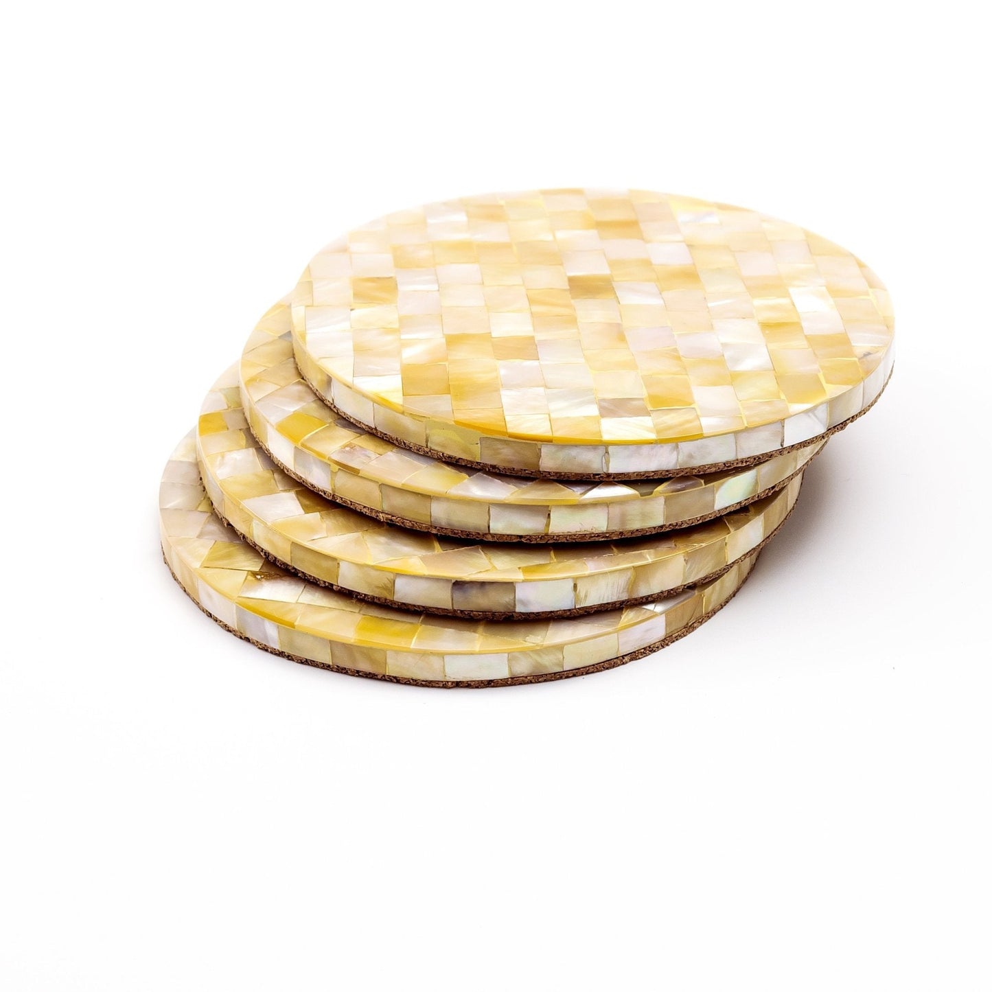 Golden Yellow Mother of Pearl - Mosaic Coasters | LIKHÂ