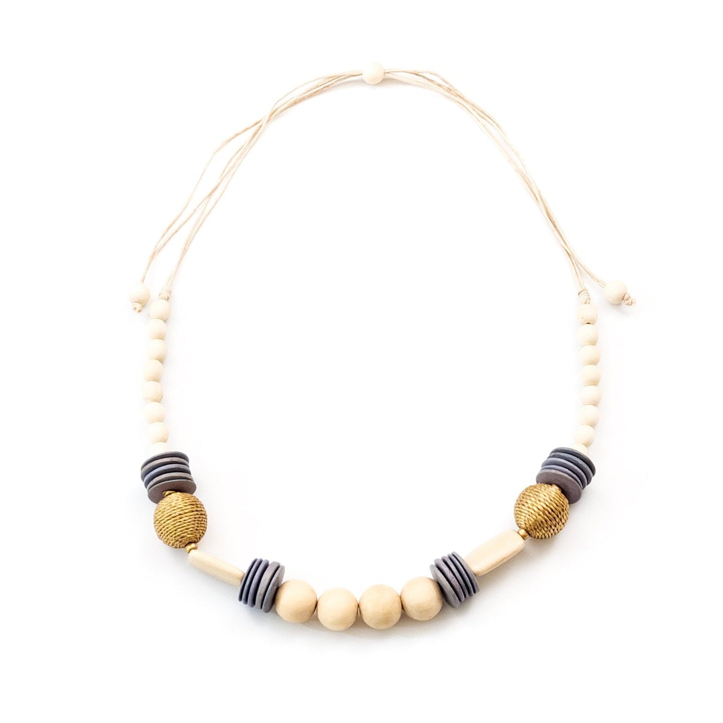 Cream Bead Necklace - Bombon Artisan Necklace | LIKHÂ