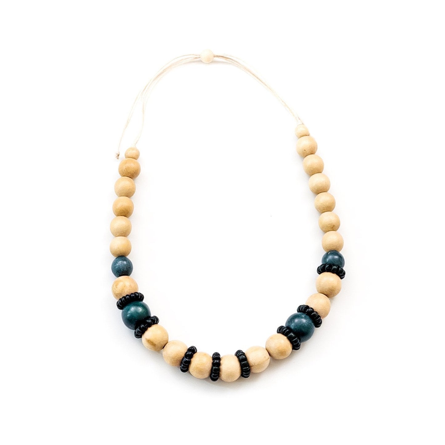 Natural Handmade Wooden Necklace Pompa | LIKHÂ