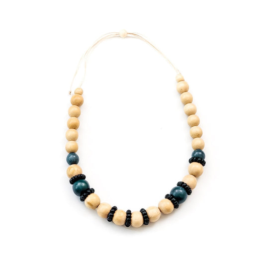 Natural Handmade Wooden Necklace Pompa | LIKHÂ