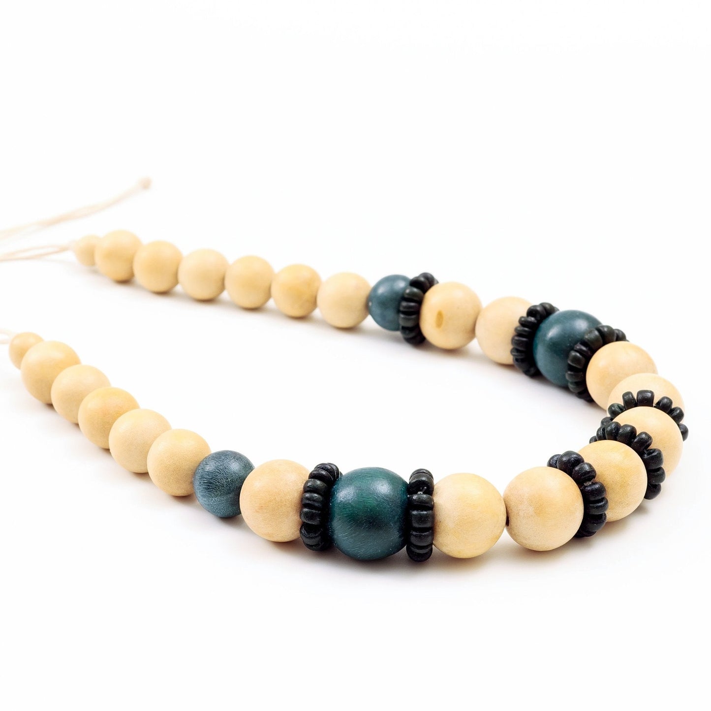 Natural Handmade Wooden Necklace Pompa | LIKHÂ