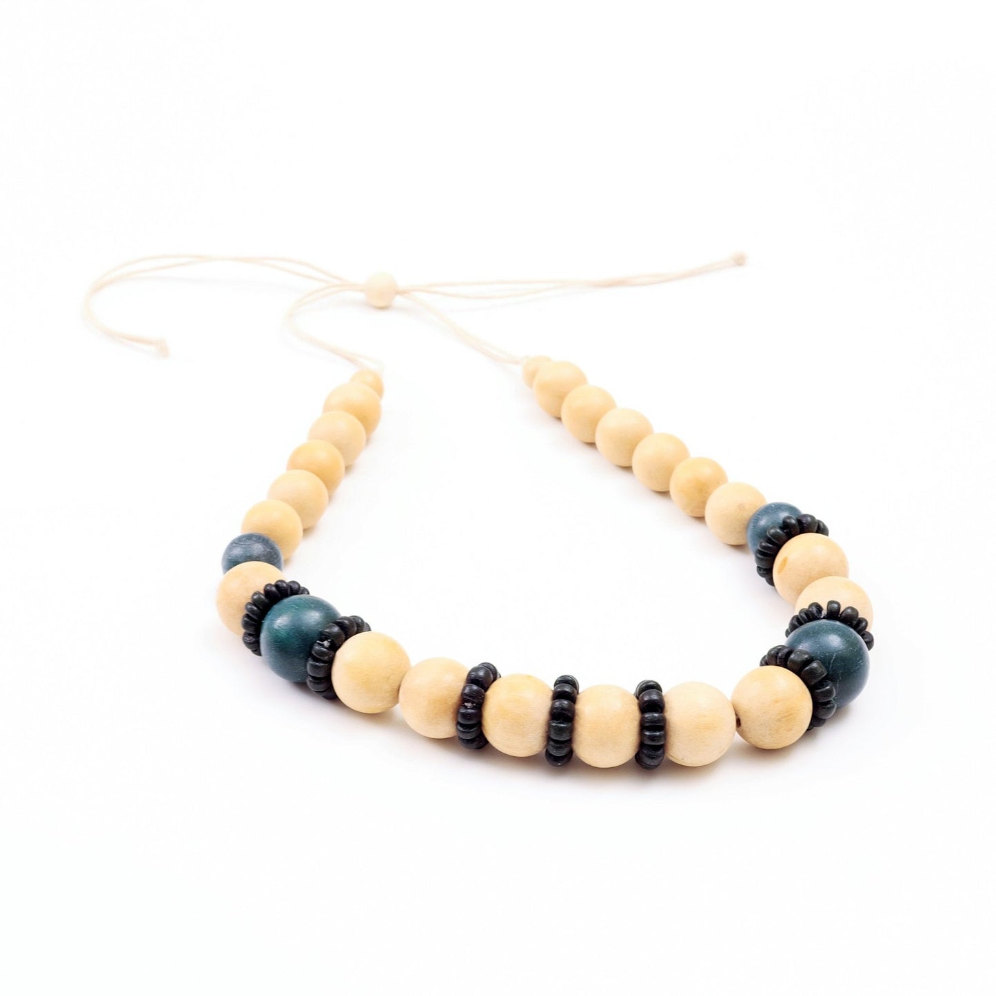 Natural Handmade Wooden Necklace Pompa | LIKHÂ
