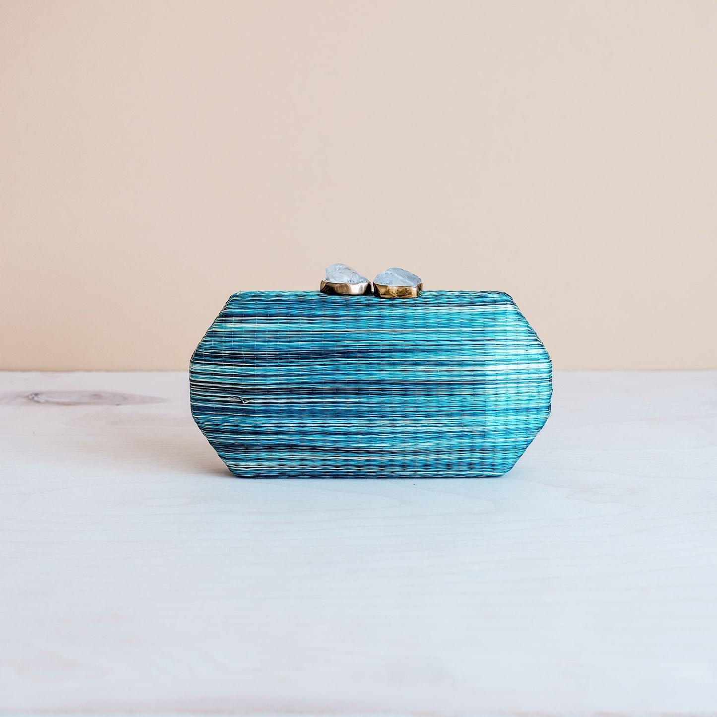 Sea Green Shibori-Pattern Clutch - Handcrafted Clutches | LIKHÂ