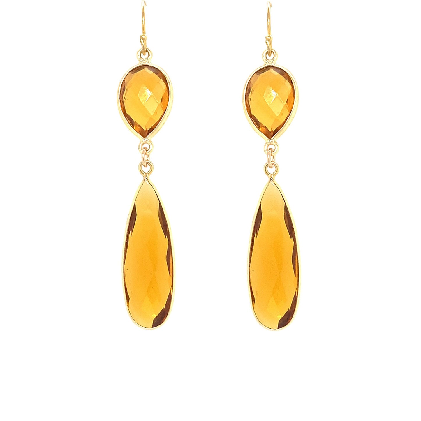 Citrine Quartz Regal Couture Earrings | Gold & Silver