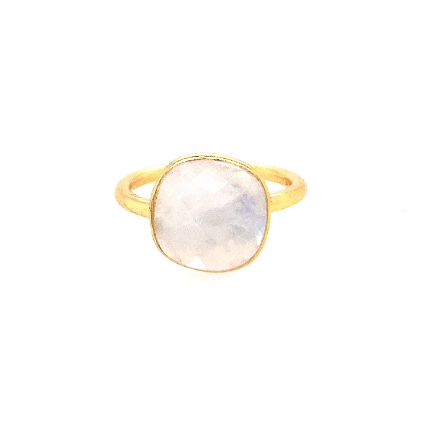 Natural Gemstone Cushion Cut Small Gold Ring