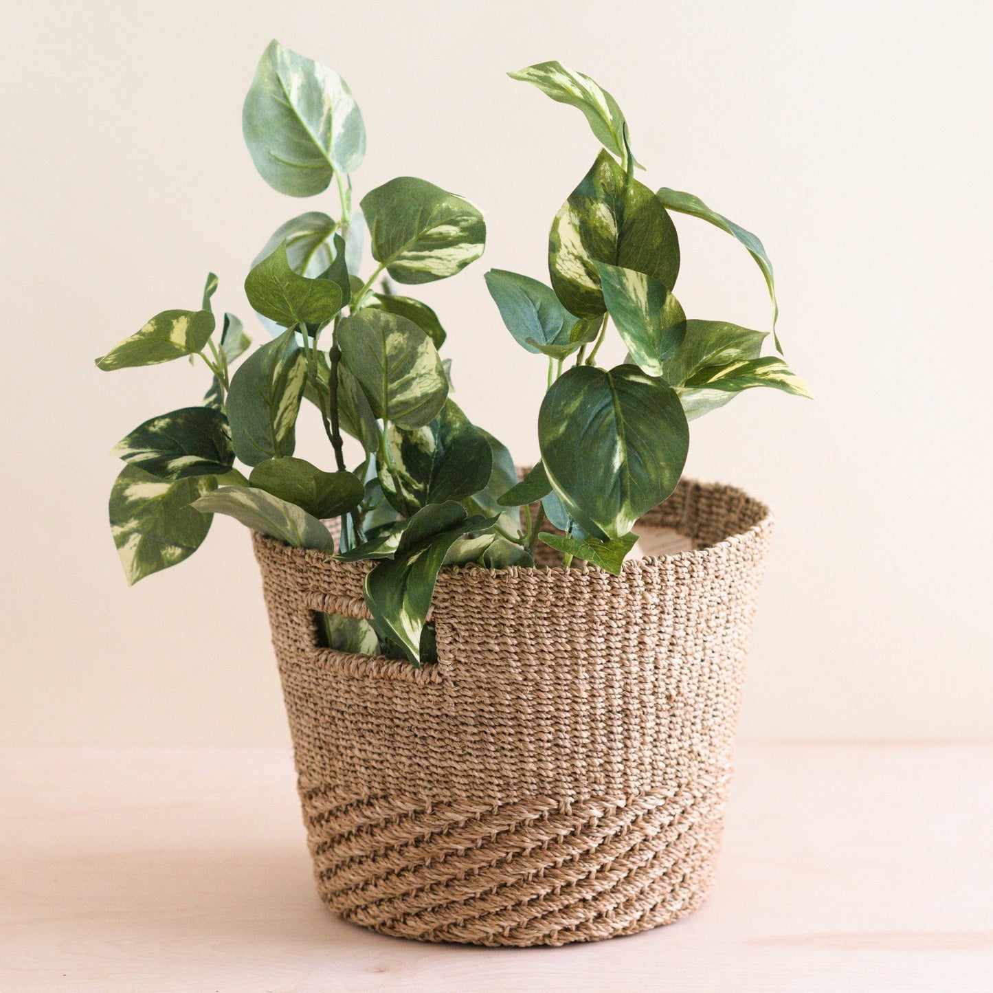 Tan + Natural Tapered Basket - Straw Basket | LIKHÂ