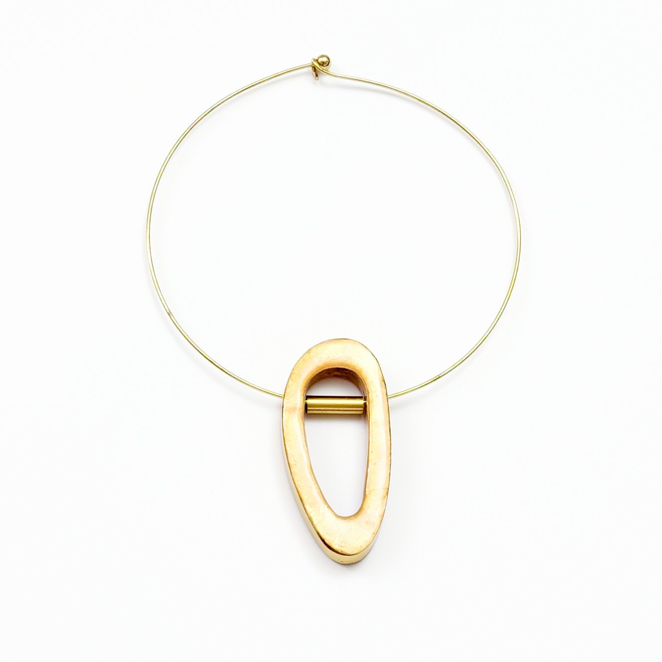 Capiz Shell Necklace - Orbita Brass Choker | LIKHÂ