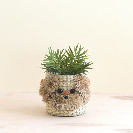 Dog 6" Seagrass Basket Planter - Planter Basket | LIKHA