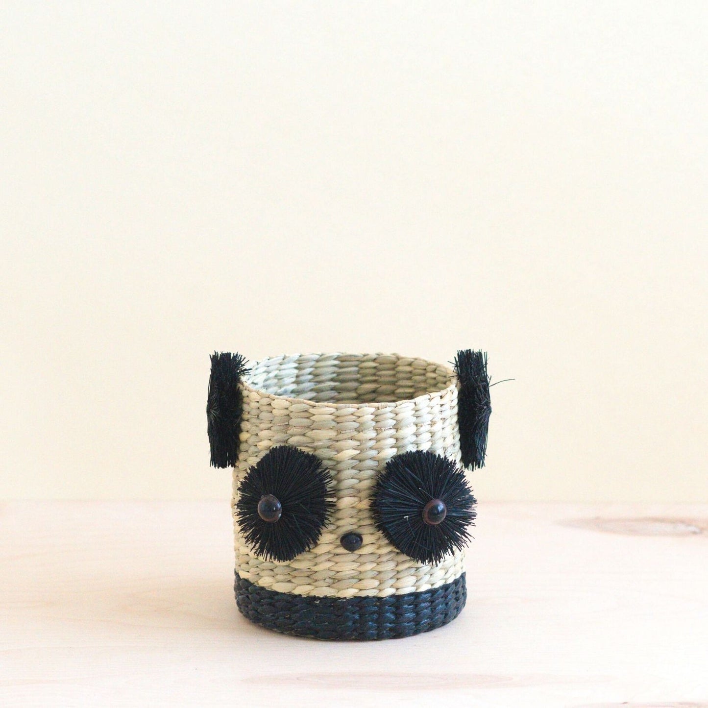 Panda 6" Seagrass Basket Planter - Animal Planter | LIKHA
