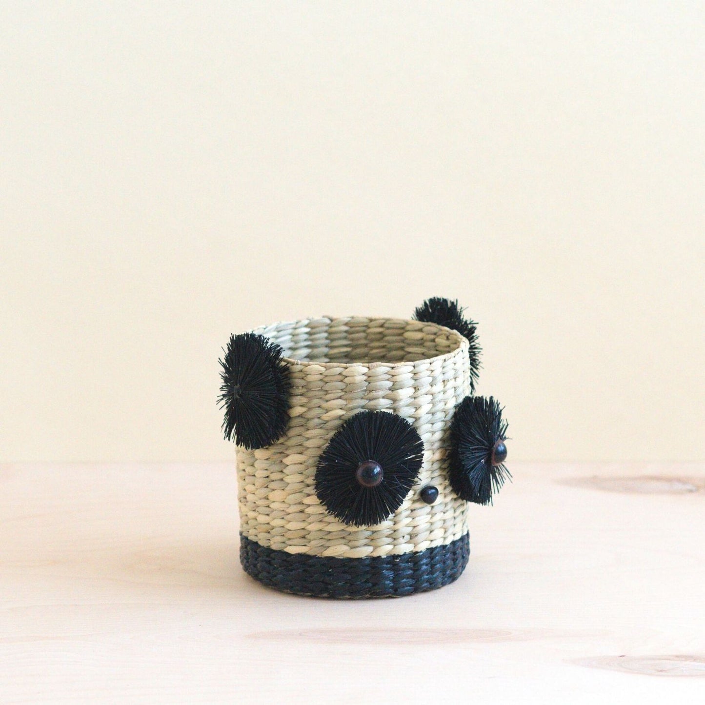 Panda 6" Seagrass Basket Planter - Animal Planter | LIKHA