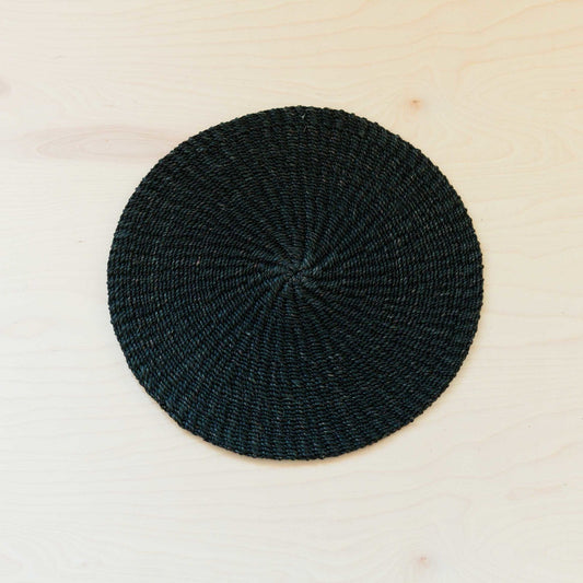 Black Round Braided Placemats - Natural Fiber | LIKHA