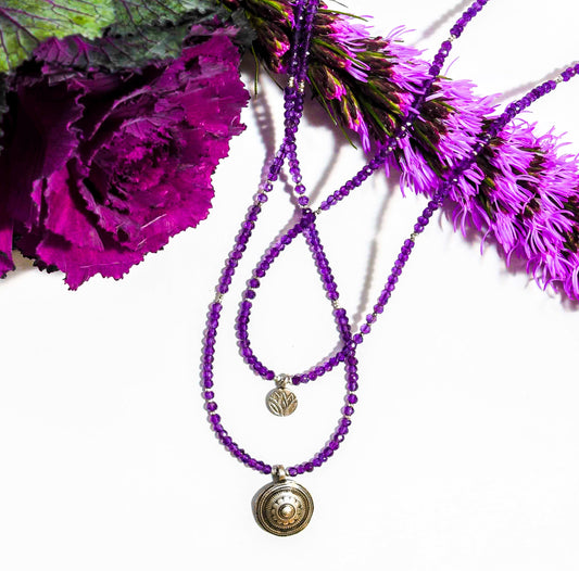 Amethyst Delicate Silver Pendant