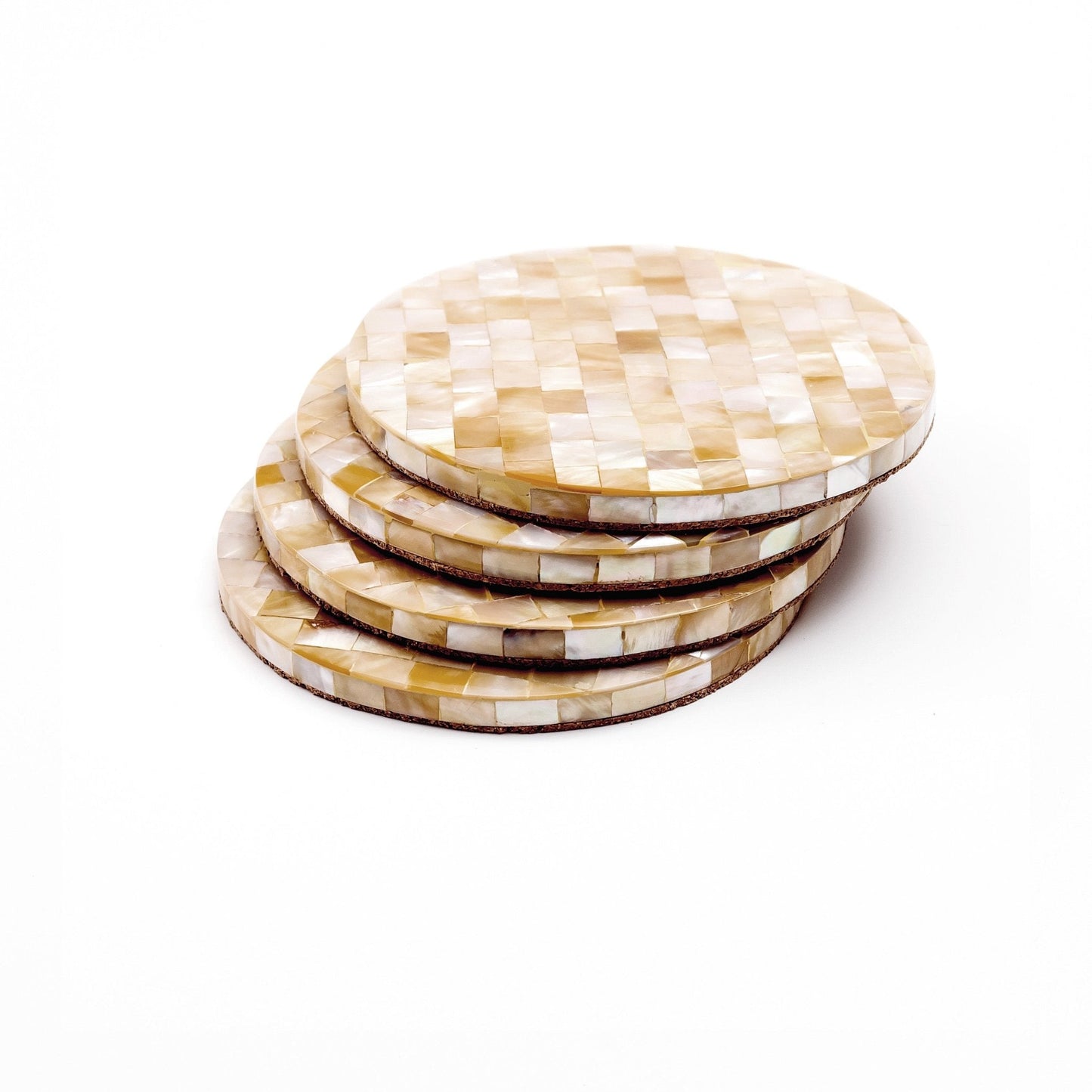 Blocked Nude Mother-of-Pearl Coasters | LIKHÂ