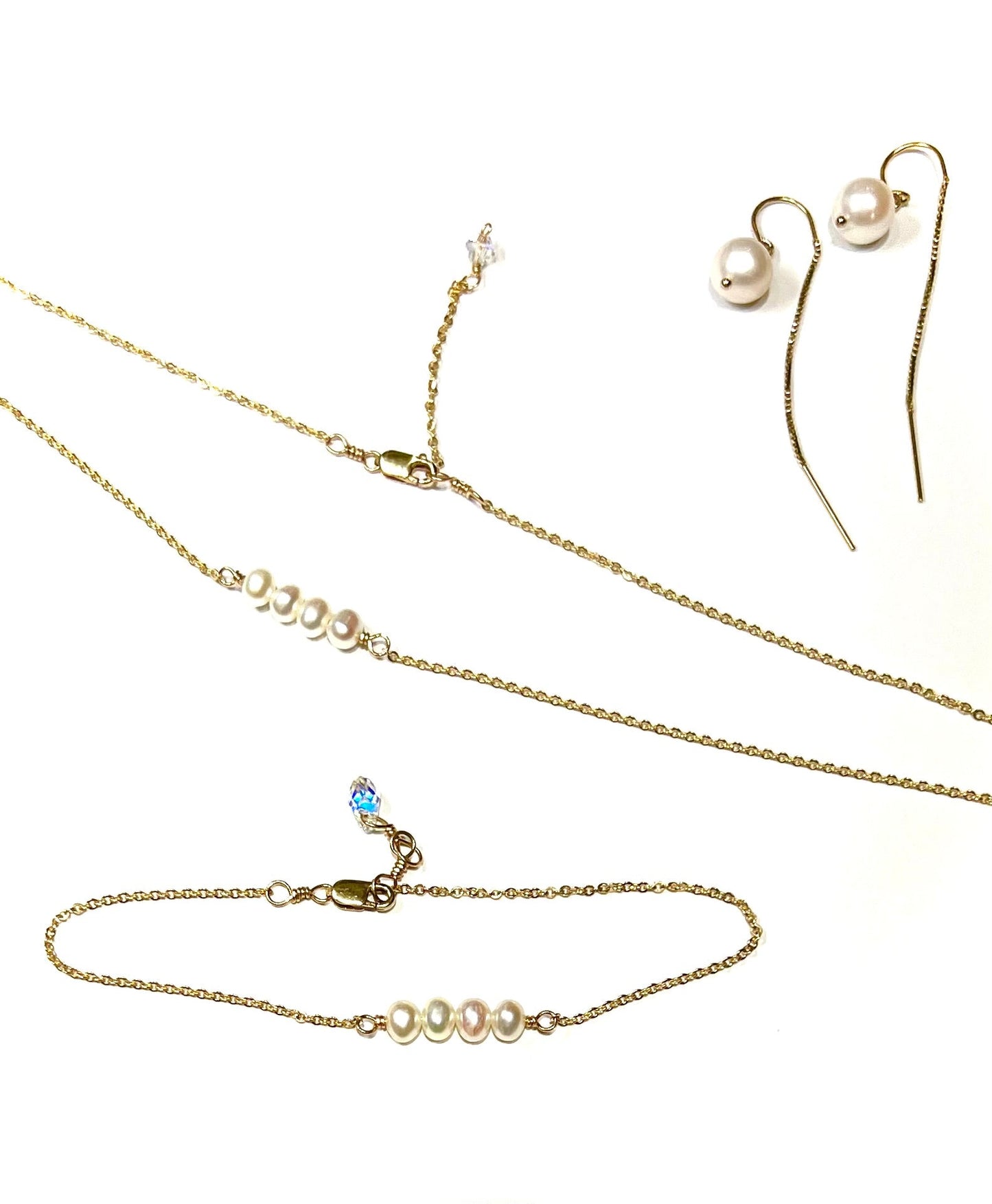 Four Pearl bracelet, silver or gold bracelet