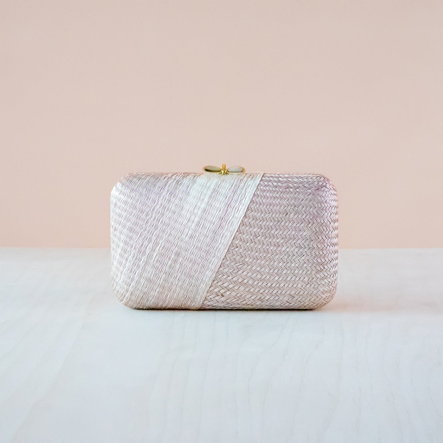 Dusty Rose Kimono Clutch Purse - Handwoven Straw Bag | LIKHA