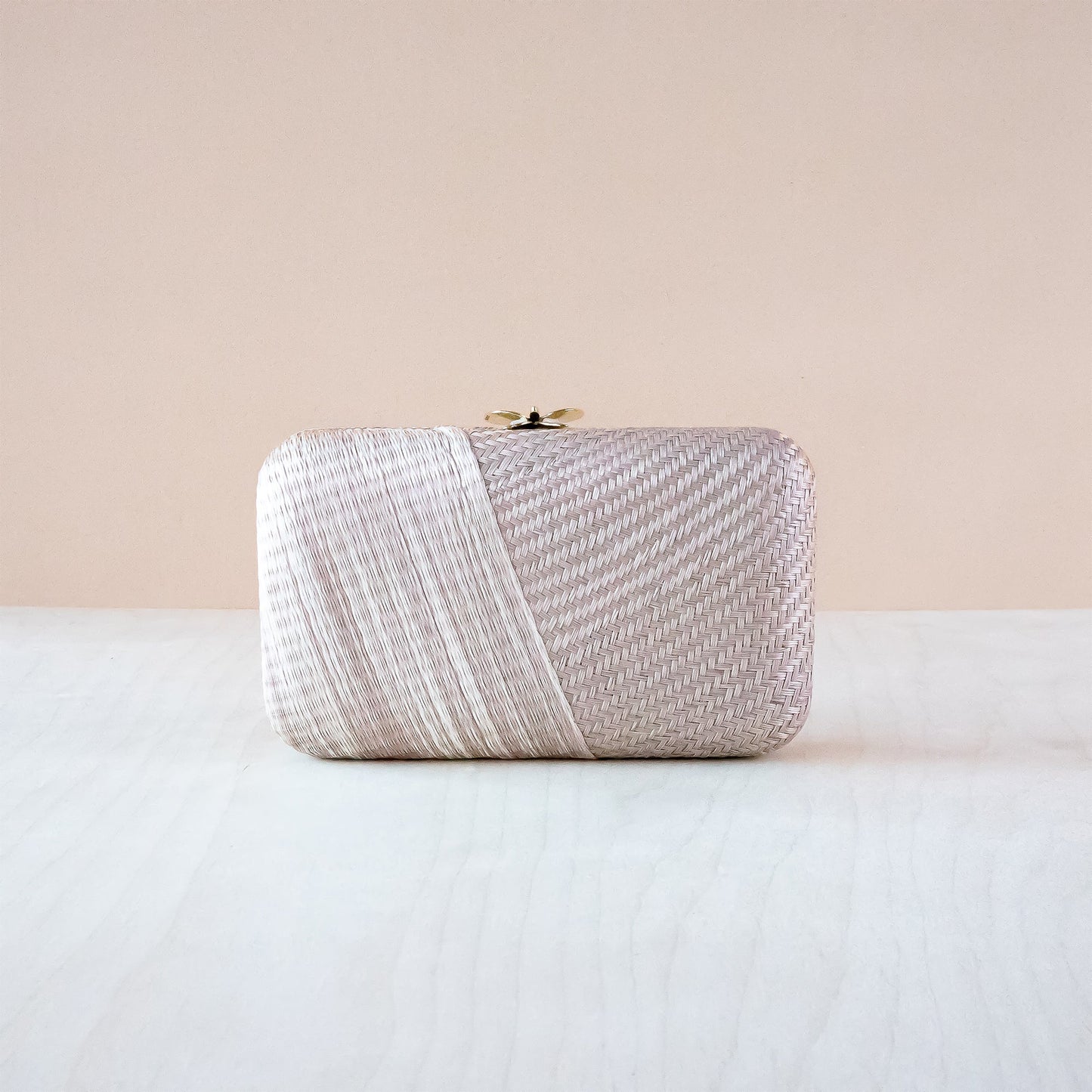 Dusty Rose Kimono Clutch Purse - Handwoven Straw Bag | LIKHA