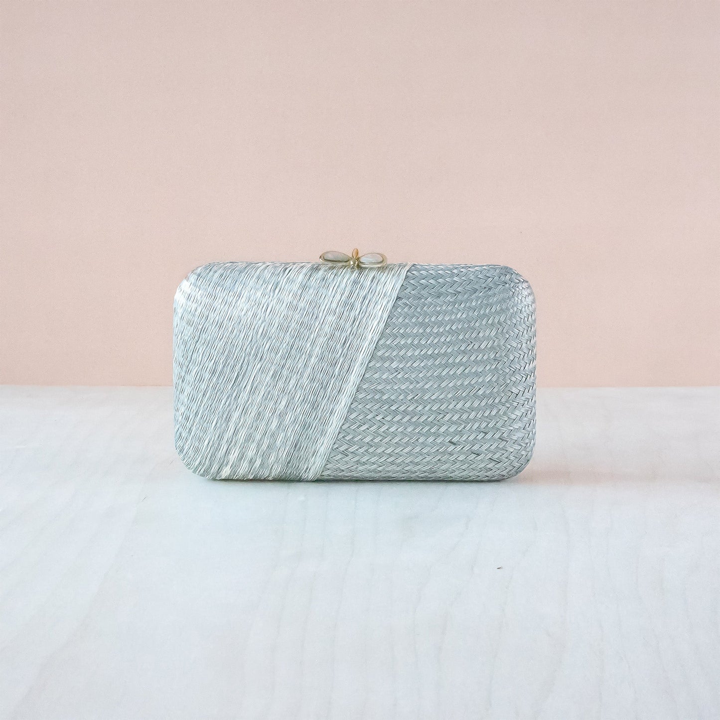 Misty Grey Kimono Woven Purse - Handcrafted Clutches | LIKHA