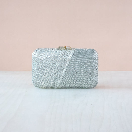 Misty Grey Kimono Woven Purse - Handcrafted Clutches | LIKHA