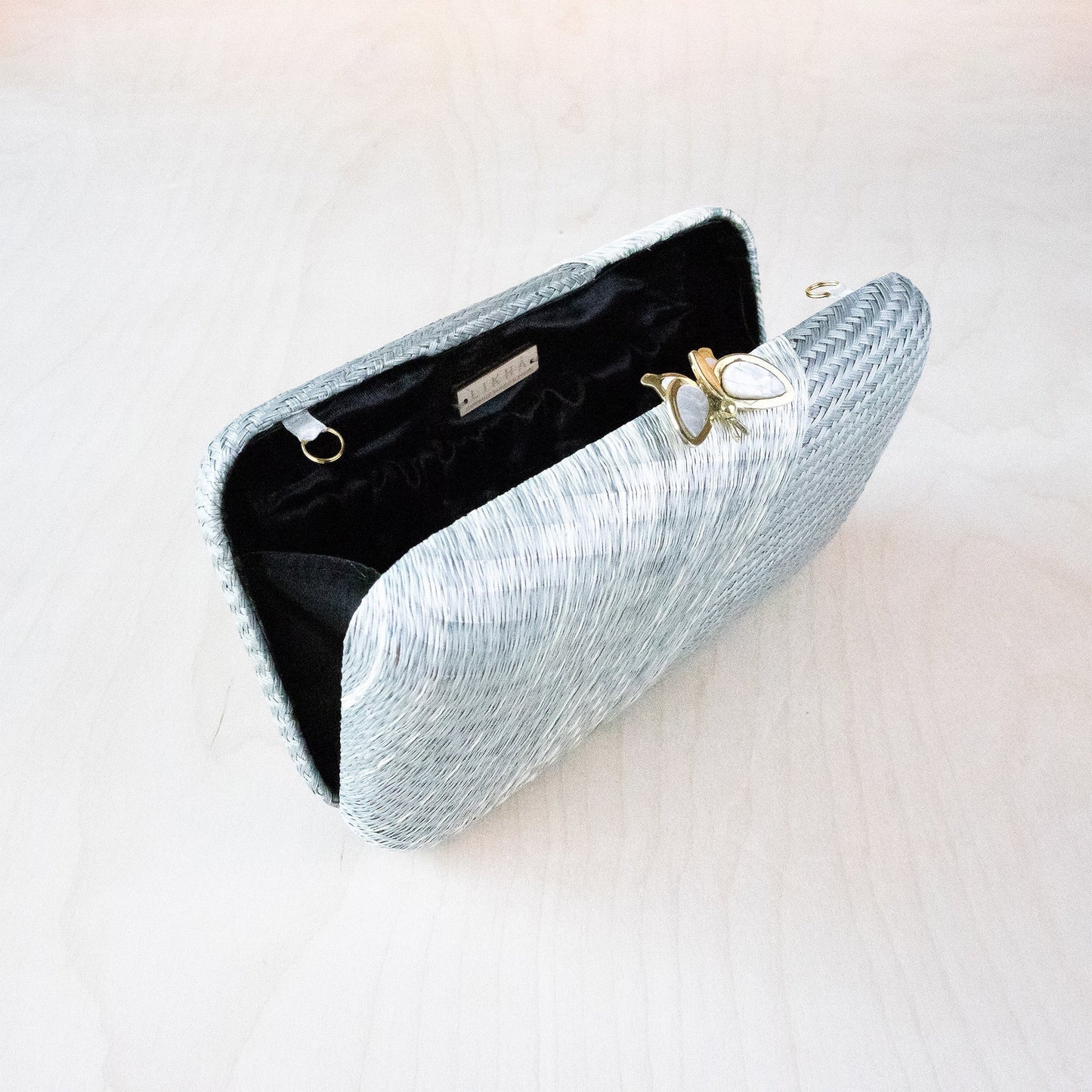Misty Grey Kimono Woven Purse - Handcrafted Clutches | LIKHA