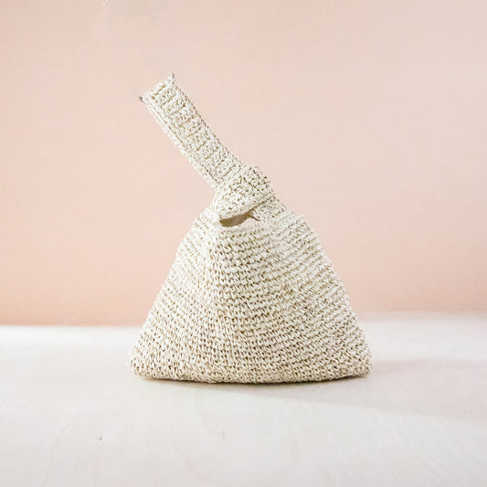 Natural Crochet Japanese Knot Bag - Wrist Bag | LIKHA