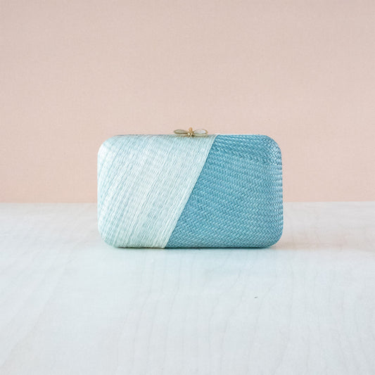 Powder Blue Kimono Woven Clutch - Handcrafted Clutches | LIKHA
