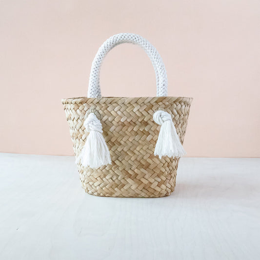 Oat Small Classic Market Tote with Braided Handles - Straw Tote Bags | LIKHA