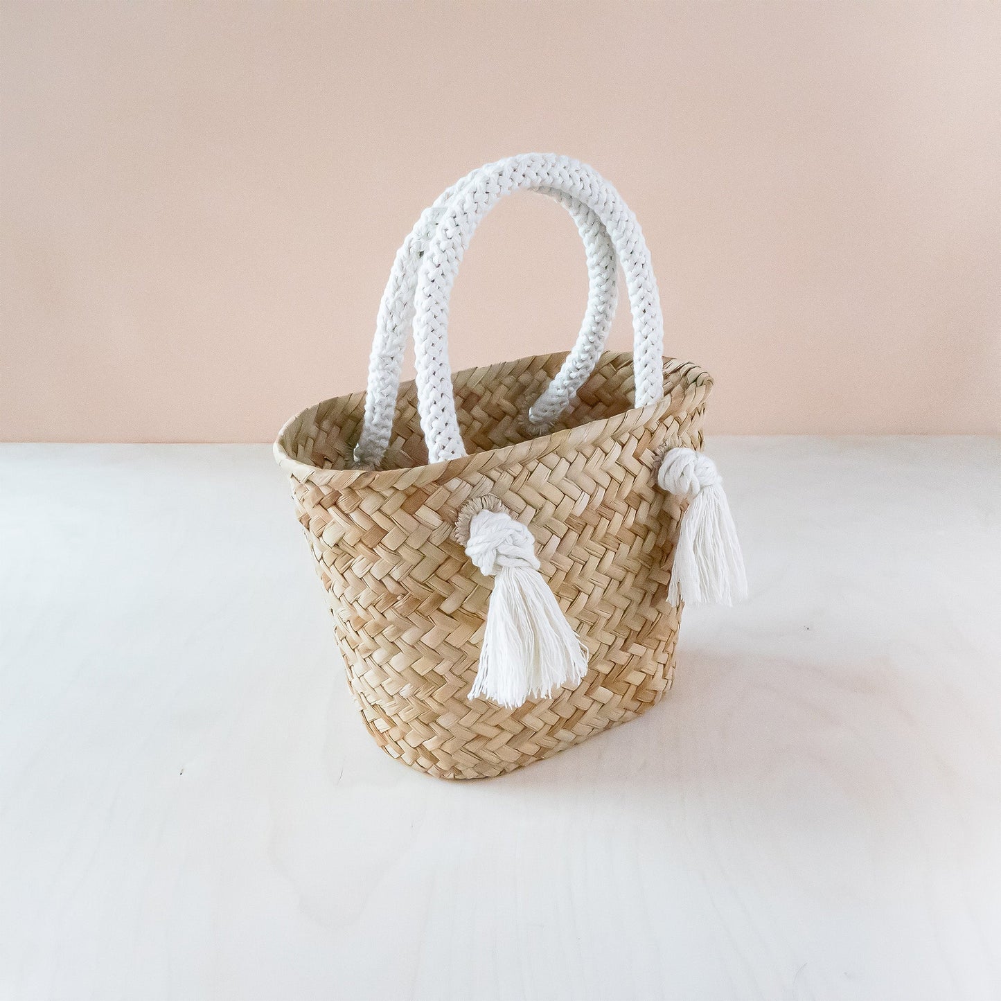 Oat Small Classic Market Tote with Braided Handles - Straw Tote Bags | LIKHA