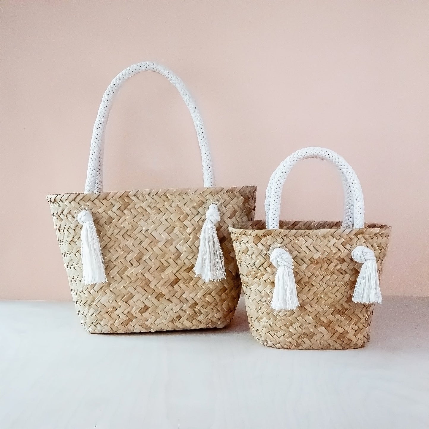 Oat Small Classic Market Tote with Braided Handles - Straw Tote Bags | LIKHA
