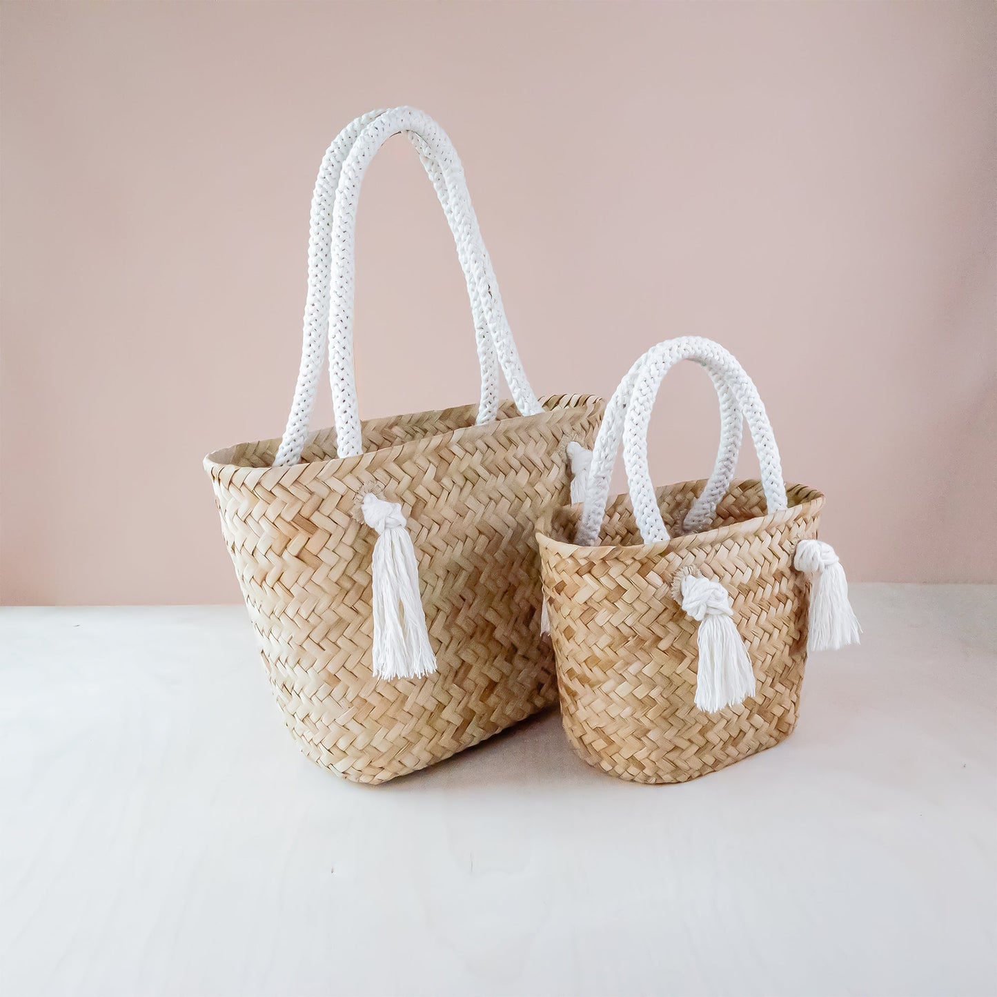 Oat Small Classic Market Tote with Braided Handles - Straw Tote Bags | LIKHA