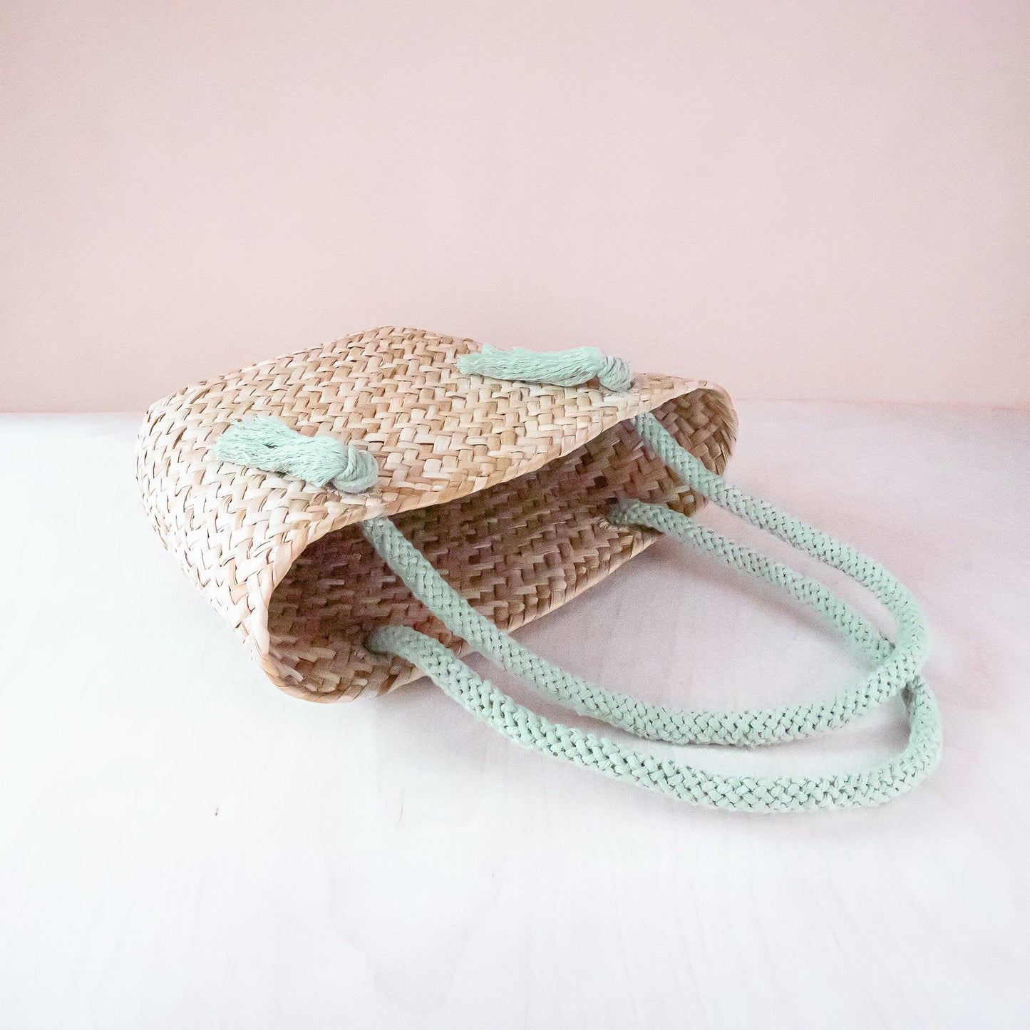 Sage Seagrass Tote Bag with Wrapped Handles - Market Tote | LIKHA