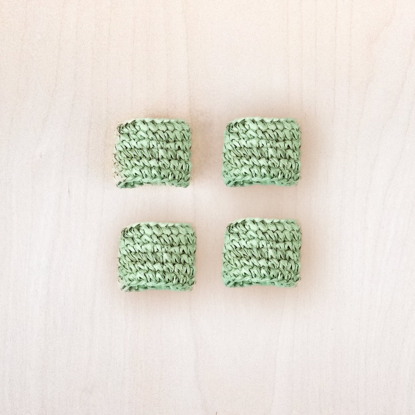Sage Raffia Crochet Napking Rings, set of 4 - Natural Fiber | LIKHA