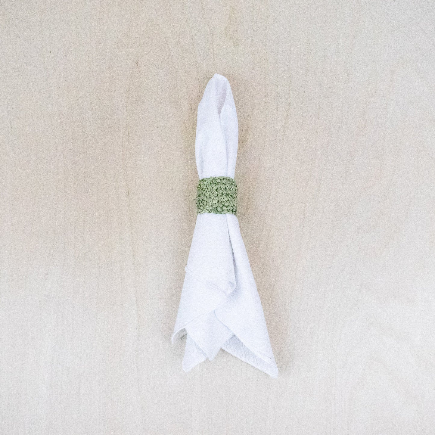 Sage Raffia Crochet Napking Rings, set of 4 - Natural Fiber | LIKHA