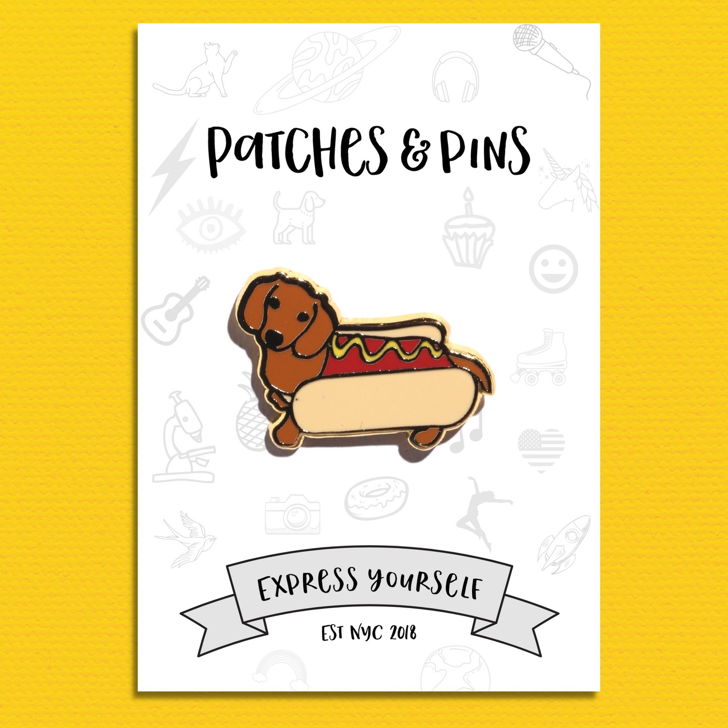 Hotdog Enamel Pin