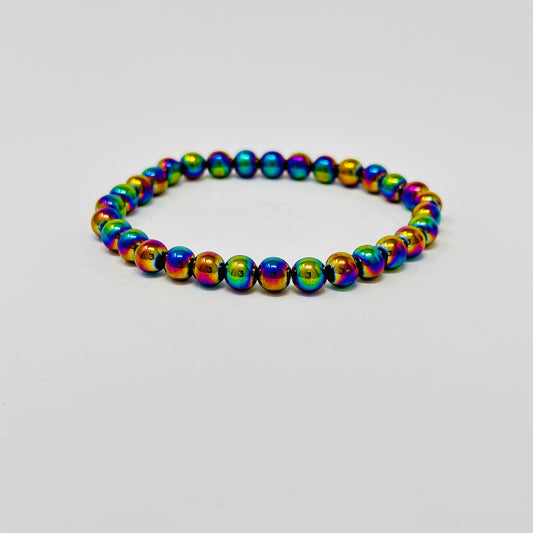 rainbow hematite gemstone bracelet