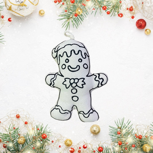 Gingerbread Man Christmas Ornament for Coloring
