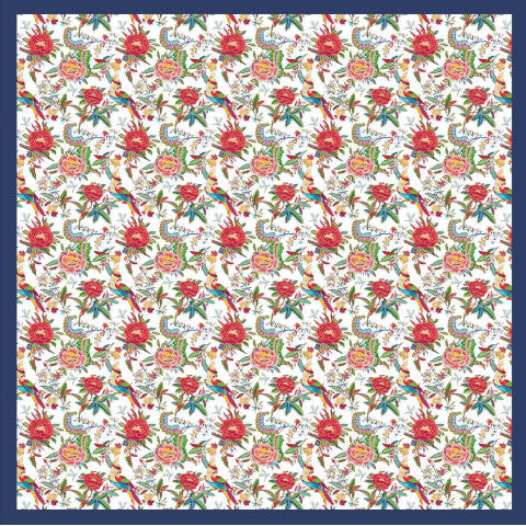 Garden Party Silk Scarf (White)