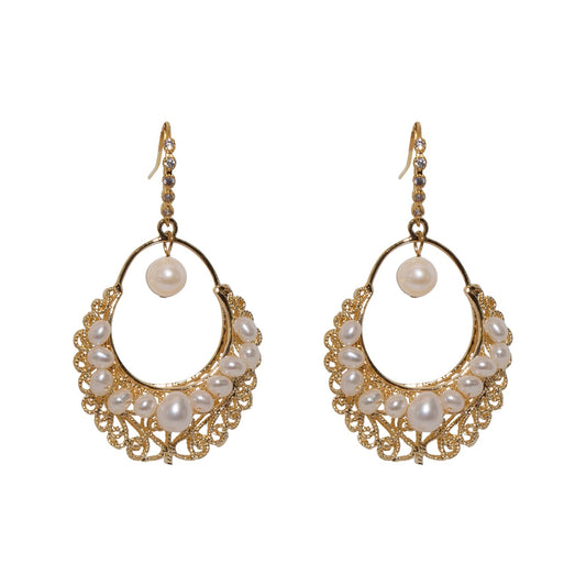 Basket Cascade Pearl Earrings