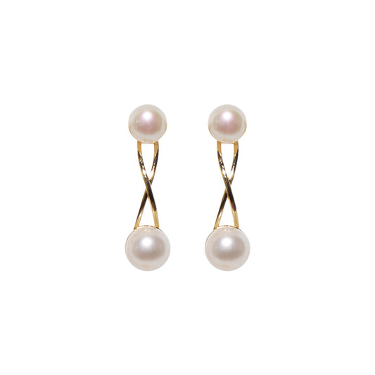 Infinity Embrace Pearl Dangling Earrings