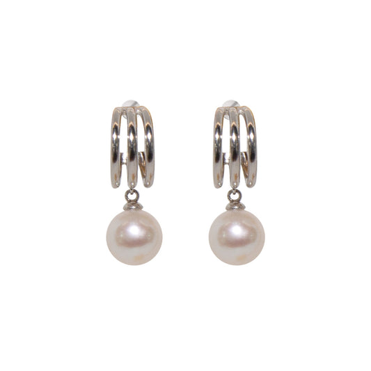 Silver Tri-Crescent Studs